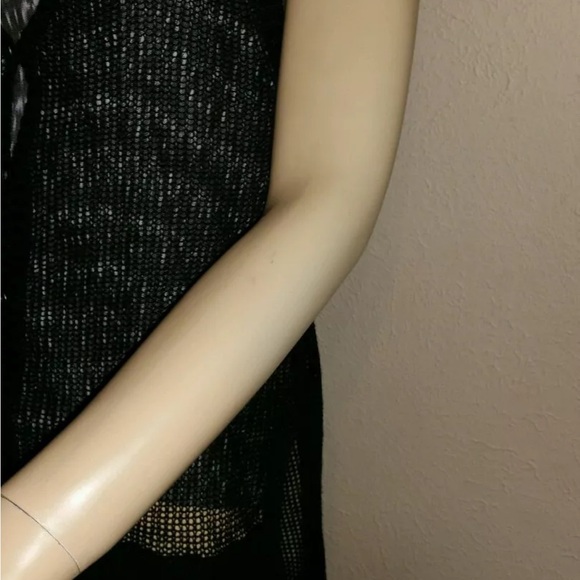 Eileen Fisher Black V-Neck Ethereal Organic Linen Fine Gauge Vest - PP NWT $188 - Picture 3 of 7